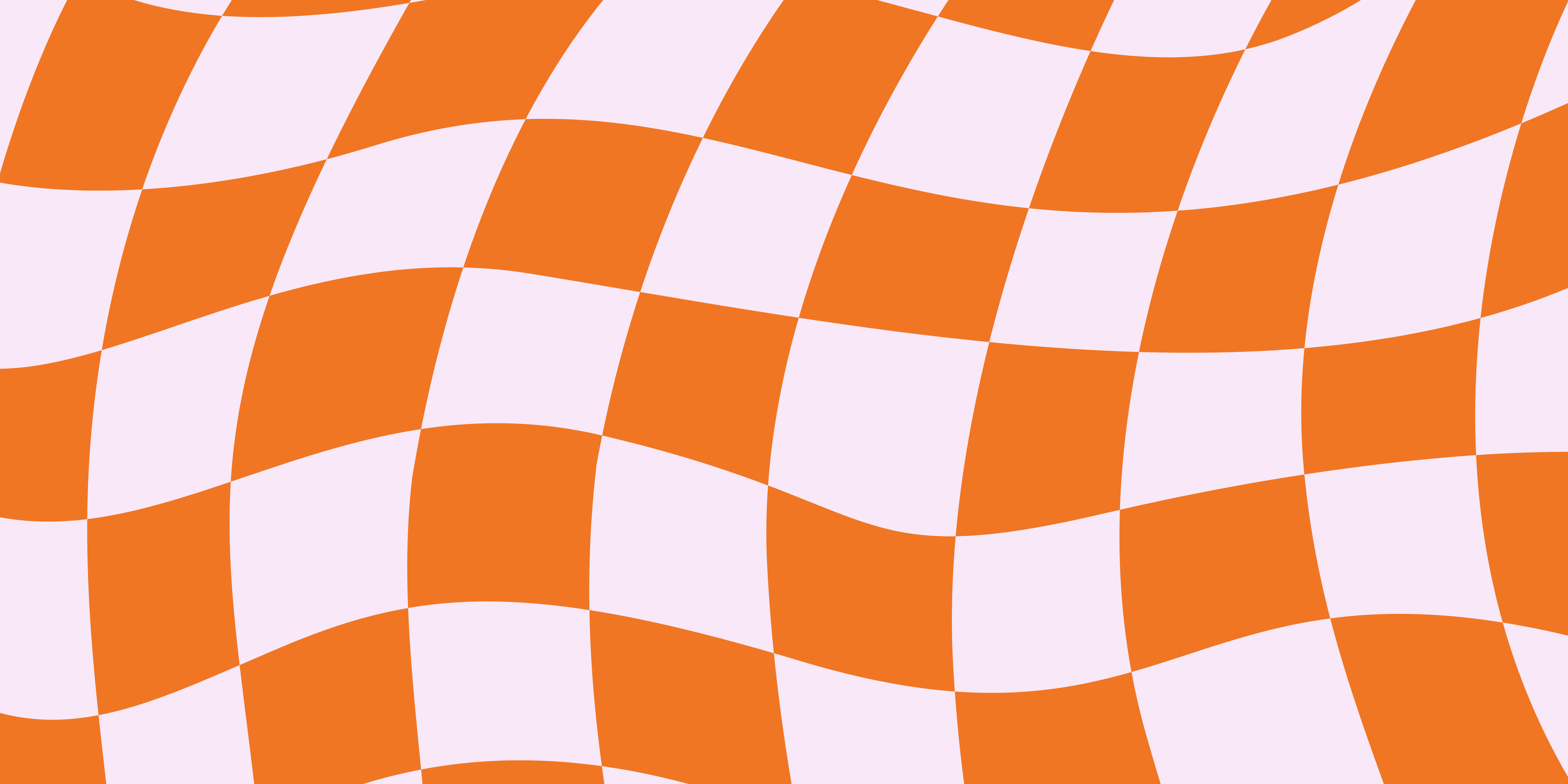 Waving checkered flag with orange and white squares
